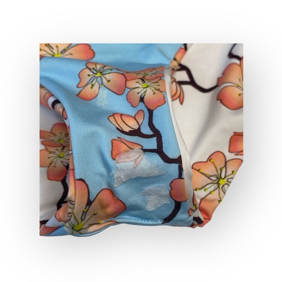new Submarine ❤︎ Highs + Lows Print Bikini Set ❤︎ Cherry Blossom on Baby Blue - Picture 8 of 16